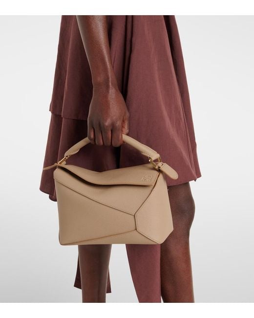Loewe Natural Puzzle Edge Kleine Schultertasche Aus Strukturiertem Leder