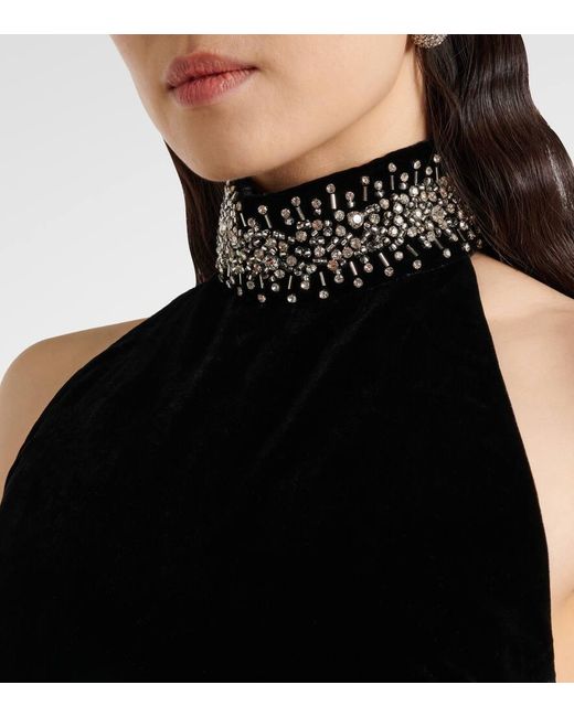 The New Arrivals Ilkyaz Ozel Black Hemingway Halterneck Silk Maxi Dress