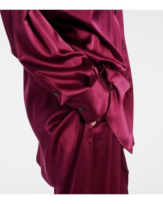 Tom Ford Red Silk-Blend Satin Shirt