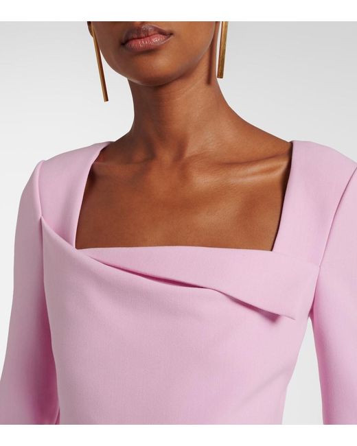 Roland Mouret Pink Crepe Midi Dress