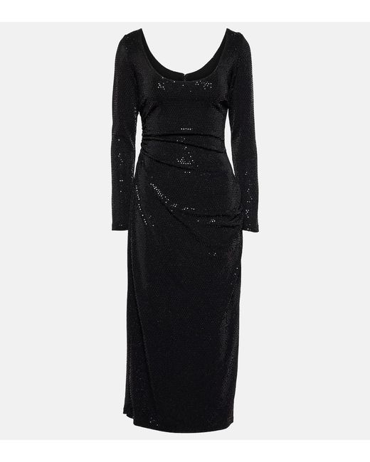 Markarian Black Jude Embellished Midi Dress
