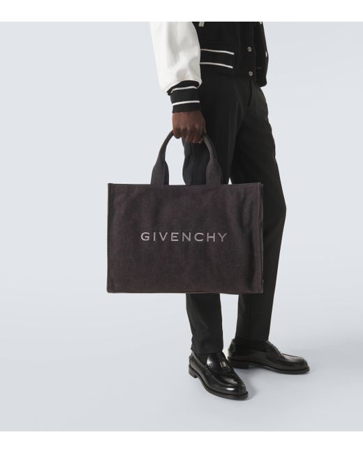 Givenchy Black Logo Canvas Tote Bag for men
