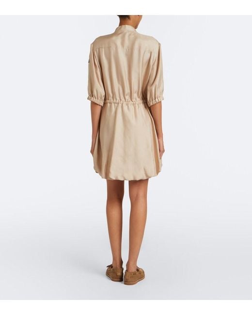 Moncler Natural Silk Zip-Up Minidress