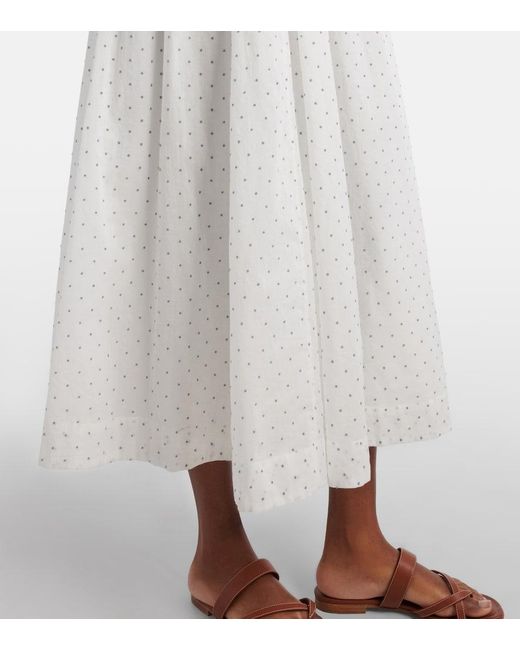Doen White Midikleid Ischia Aus Baumwolle