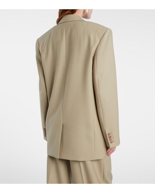 Saint Laurent Natural Wool And Silk Blazer