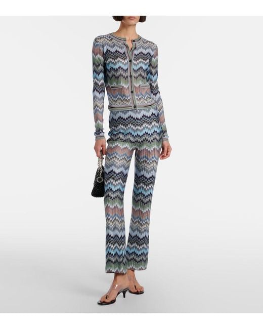 Missoni Blue Zigzag Straight Pants