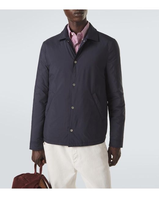 Brunello Cucinelli Blue Technical Jacket for men