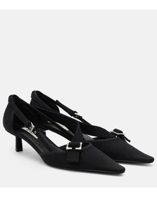 Prada Black Canvas Pumps