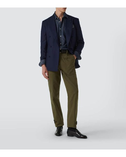 Dunhill Gerade Hose Aus Baumwolle in Green für Herren