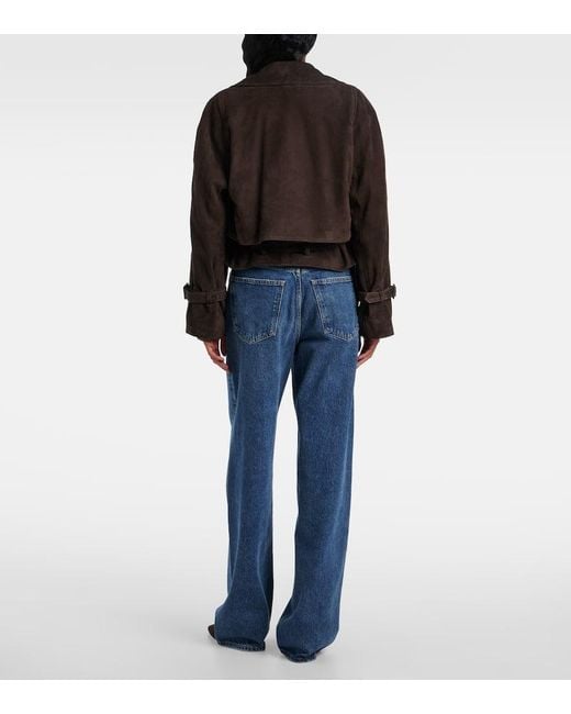 Nour Hammour Black Hatti Cropped Suede Jacket