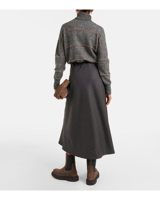 Gonna Midi di Brunello Cucinelli in Black