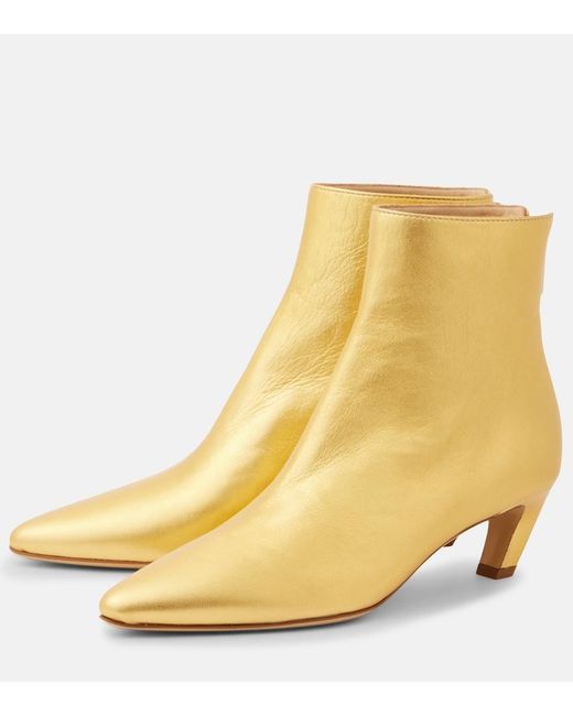 Gabriela Hearst Natural Clayton Metallic Leather Ankle Boots