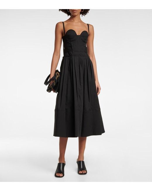 Proenza Schouler Black Cotton-Blend Midi Dress