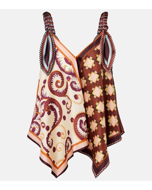 ALÉMAIS Multicolor Wilson Printed Silk Twill Top