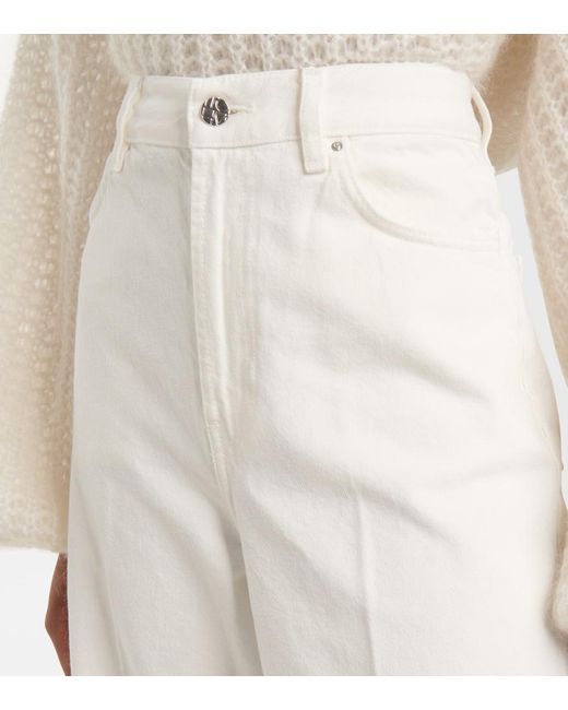 Totême White High-Rise Wide-Leg Jeans