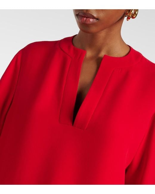 Valentino Red Vgold Cady Couture Silk Top