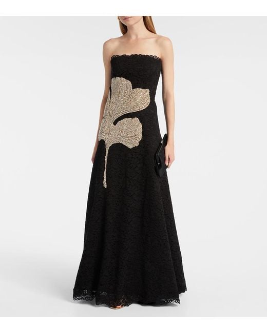 Costarellos Black Hallis Crystal Woven Midi Dress