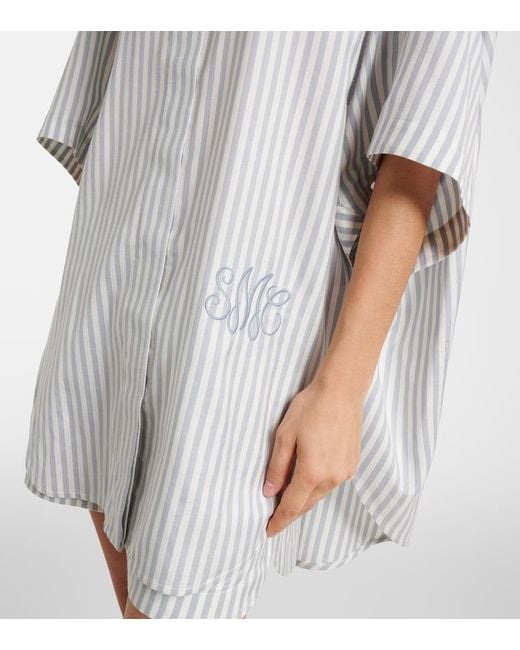Stella McCartney White Striped Silk And Wool Shirt