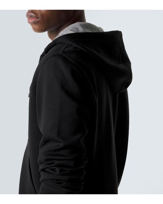 Brunello Cucinelli Black Cotton-Blend Hoodie for men