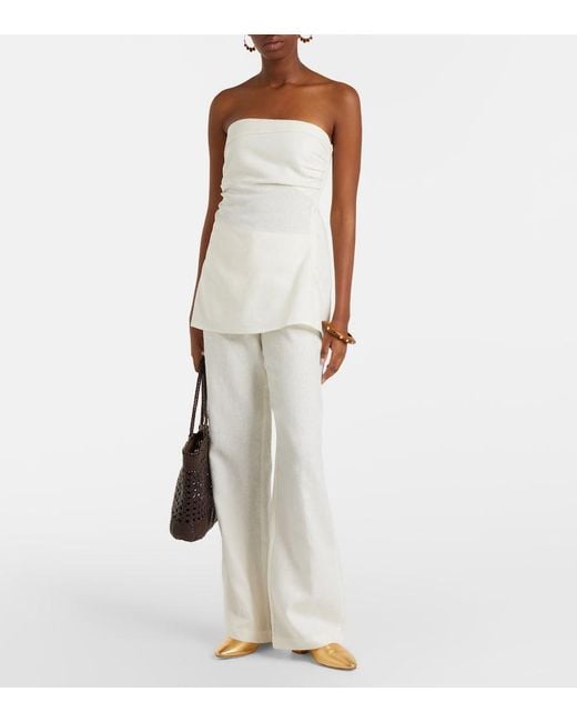 Faithfull The Brand White Lulea Linen Wide-Leg Pants