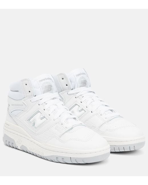 New Balance White 650 Leather High-top Sneakers