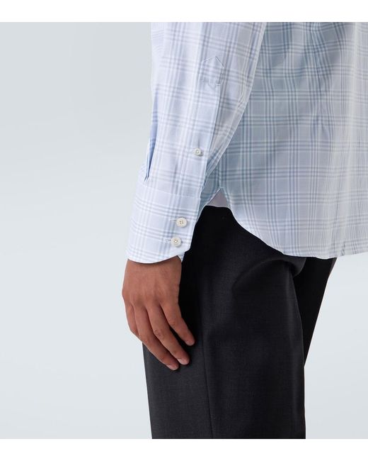 Tom Ford Blue Checked Cotton Shirt for men