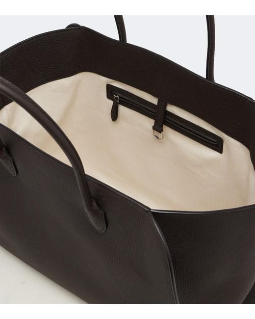 The Row Black Marlo 17 Leather Tote Bag