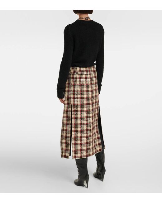 Rabanne Brown Midirock Aus Wolle Und Baumwolle