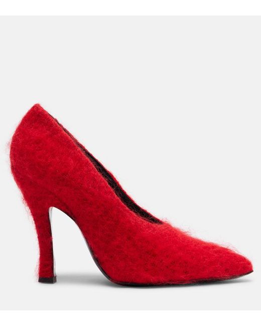Magda Butrym Red Felt Pumps