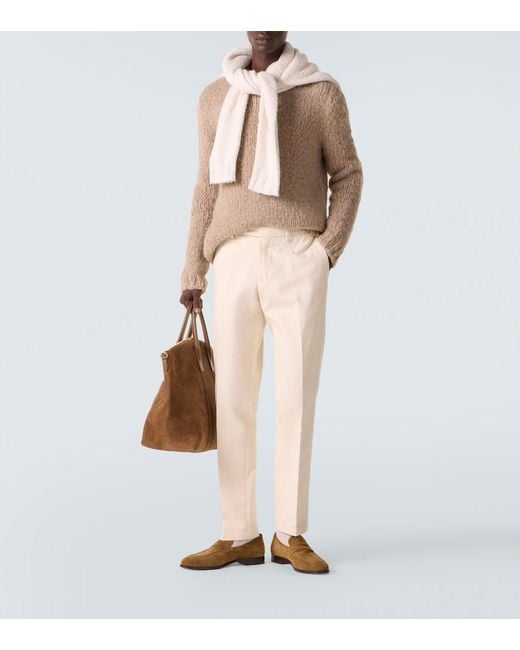 Thom Sweeney Natural Cotton Twill Chinos for men