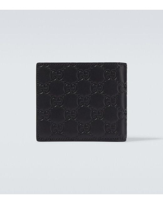 Gucci Black Gg Emblem Leather Wallet for men