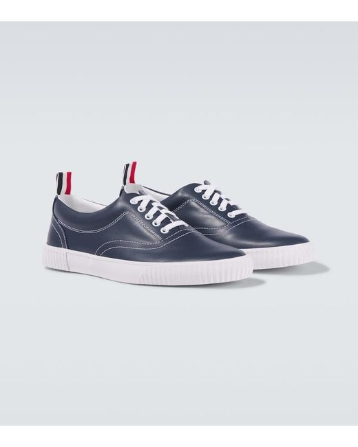Thom Browne Blue Heritage Leather Sneakers for men