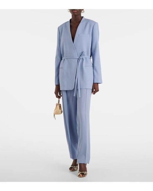 Joseph Blue Victor Wool Crepe Jacket