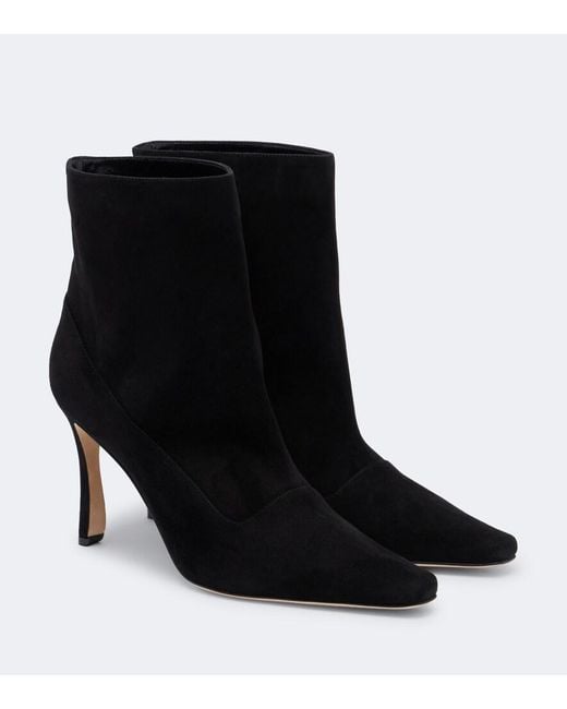Manolo Blahnik Black Gostatu Suede Ankle Boots