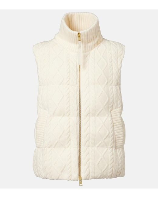 Varley Natural Irina Cable-Knit Puffer Vest