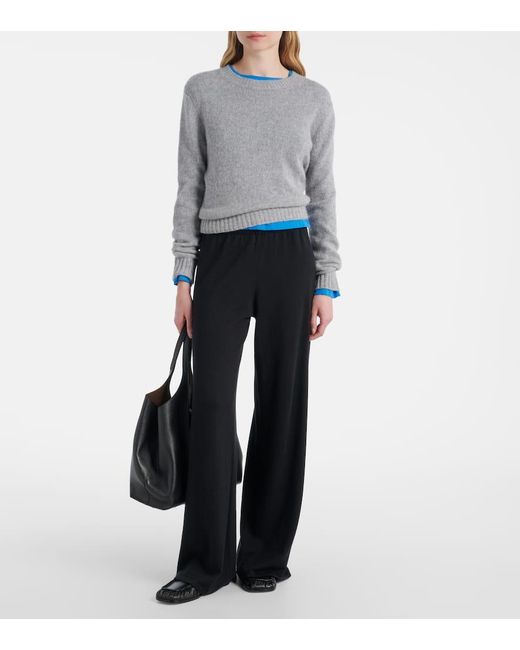 Lisa Yang Gray Mira Cashmere And Silk Sweater