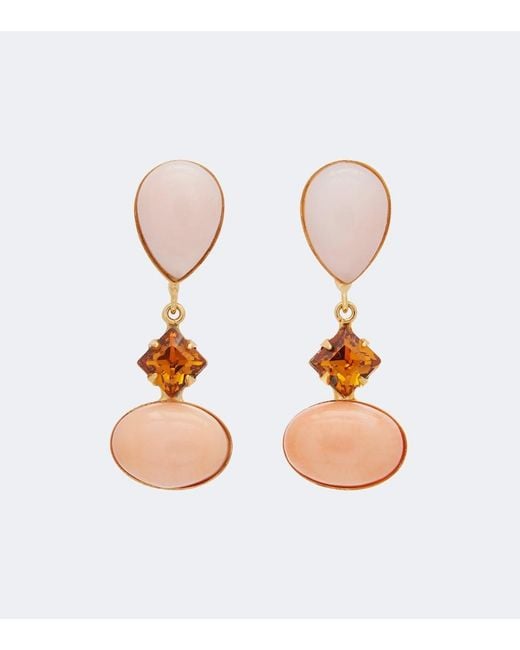 Jennifer Behr Pink Quincy Embellished Drop Earrings