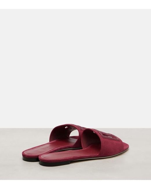 Mules Dg En Daim A Cristaux Dolce & Gabbana en coloris Purple