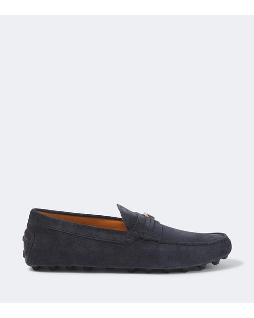 Tod's Blue Gommino Suede Driving Shoes for men