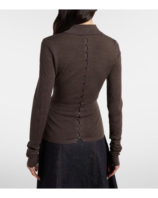 Jacquemus Brown Wool Polo Shirt