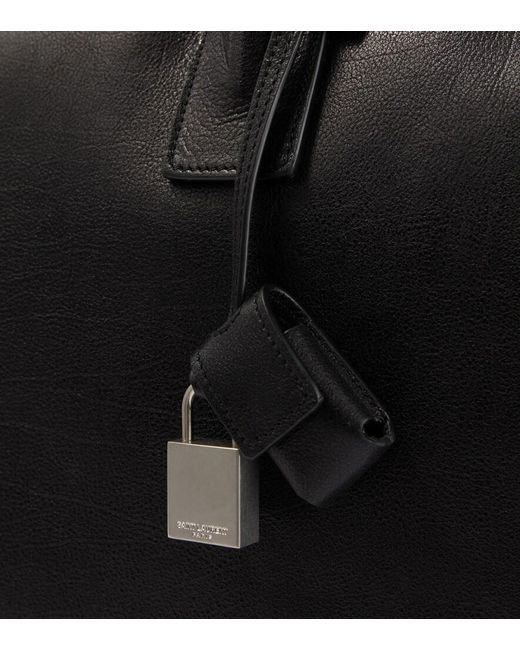 Saint Laurent Black Giant Leather Duffel Bag for men