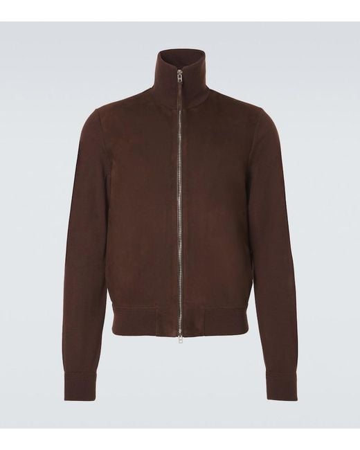 Tom Ford Cardigan Mit Veloursleder in Brown für Herren