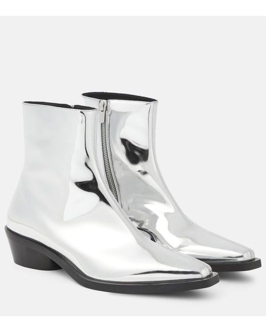 Proenza Schouler White Bronco Metallic Ankle Boots