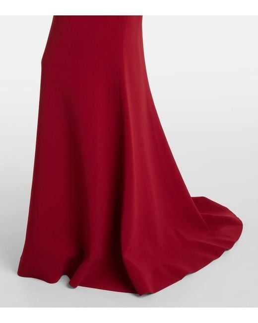 Elie Saab Red Caped Cady Gown