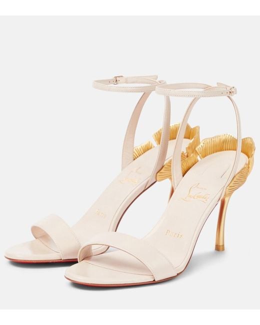 Christian Louboutin White Ginko Girl 85 Leather Sandals