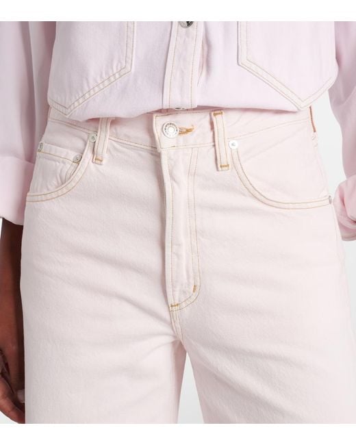 Agolde Pink Low Curve Mid-Rise Jeans