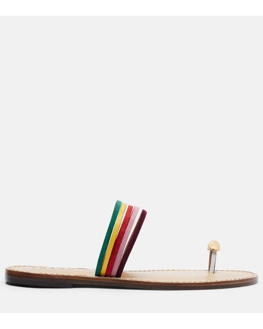 Amanu Pink Lusaka Leather Thong Sandals