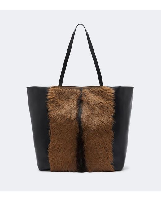 Totême Brown Roam Large Leather Tote Bag