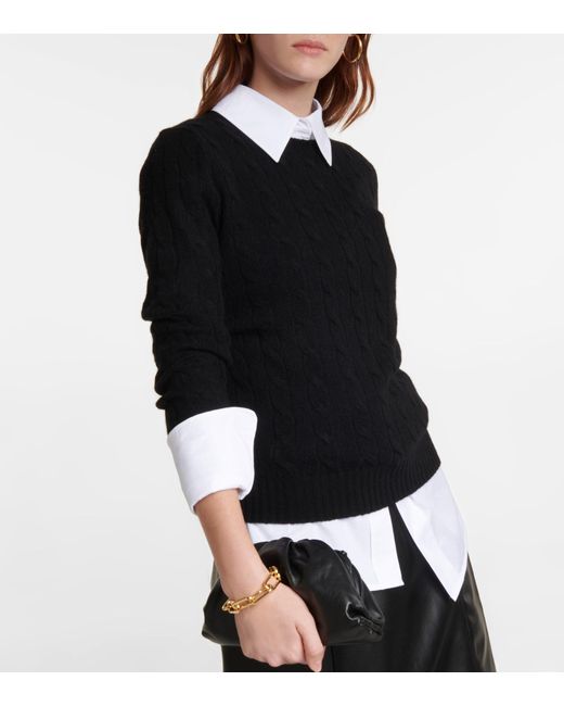 Polo Ralph Lauren Cable-knit Sweater in Black | Lyst