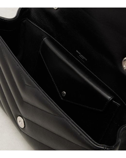 Saint Laurent Black Loulou Medium Leather Shoulder Bag